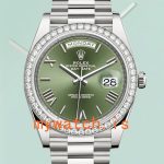 Rolex Day-Date Mens 40mm 228349GNRP Green Dial Silver-tone: Genuine vs. Replica
